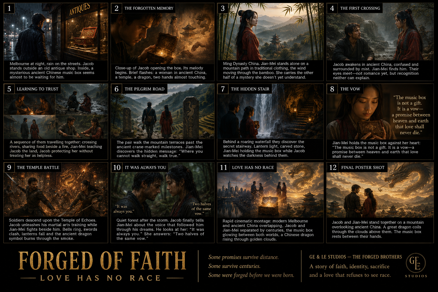 Forged of Faith cinematic storyboard